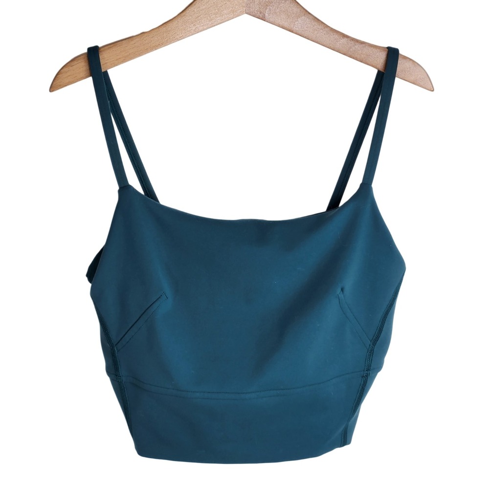 Lululemon Wunder Train Strappy Tank Top Storm‎ Teal Size 0 Gym Yoga Activewear